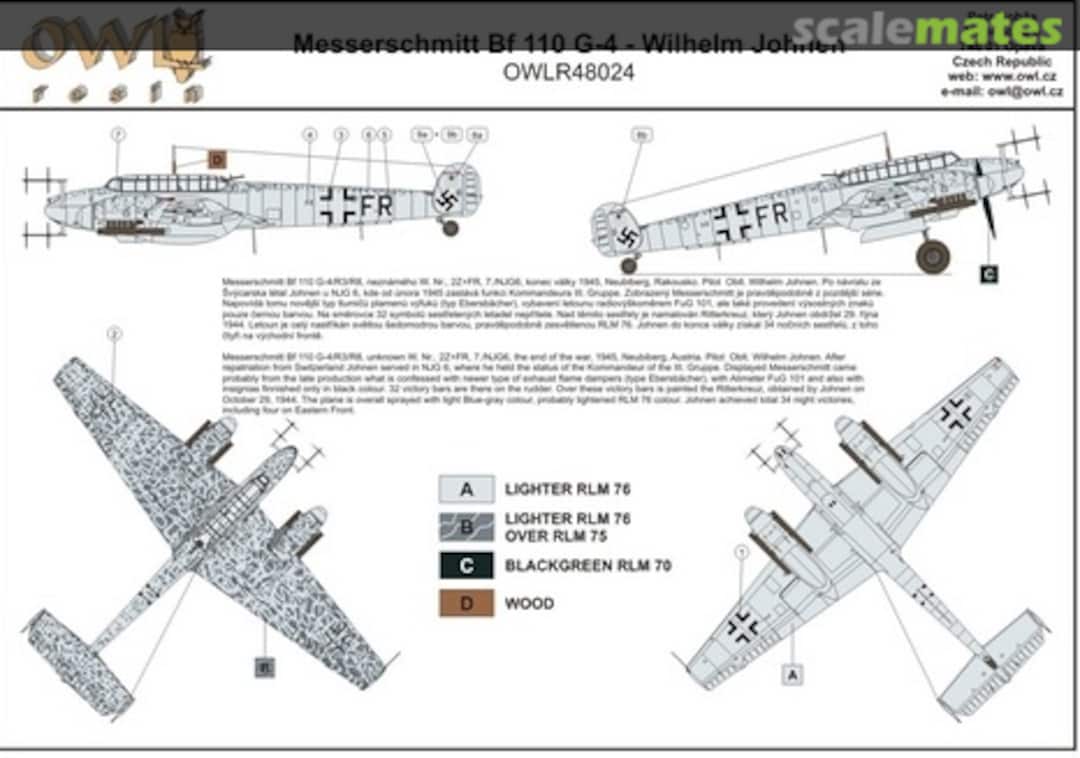 Boxart Messerschmitt Bf 110 G-4 R48024 OWL Boxart Messerschmitt Bf 110 G-4 R48024 OWL