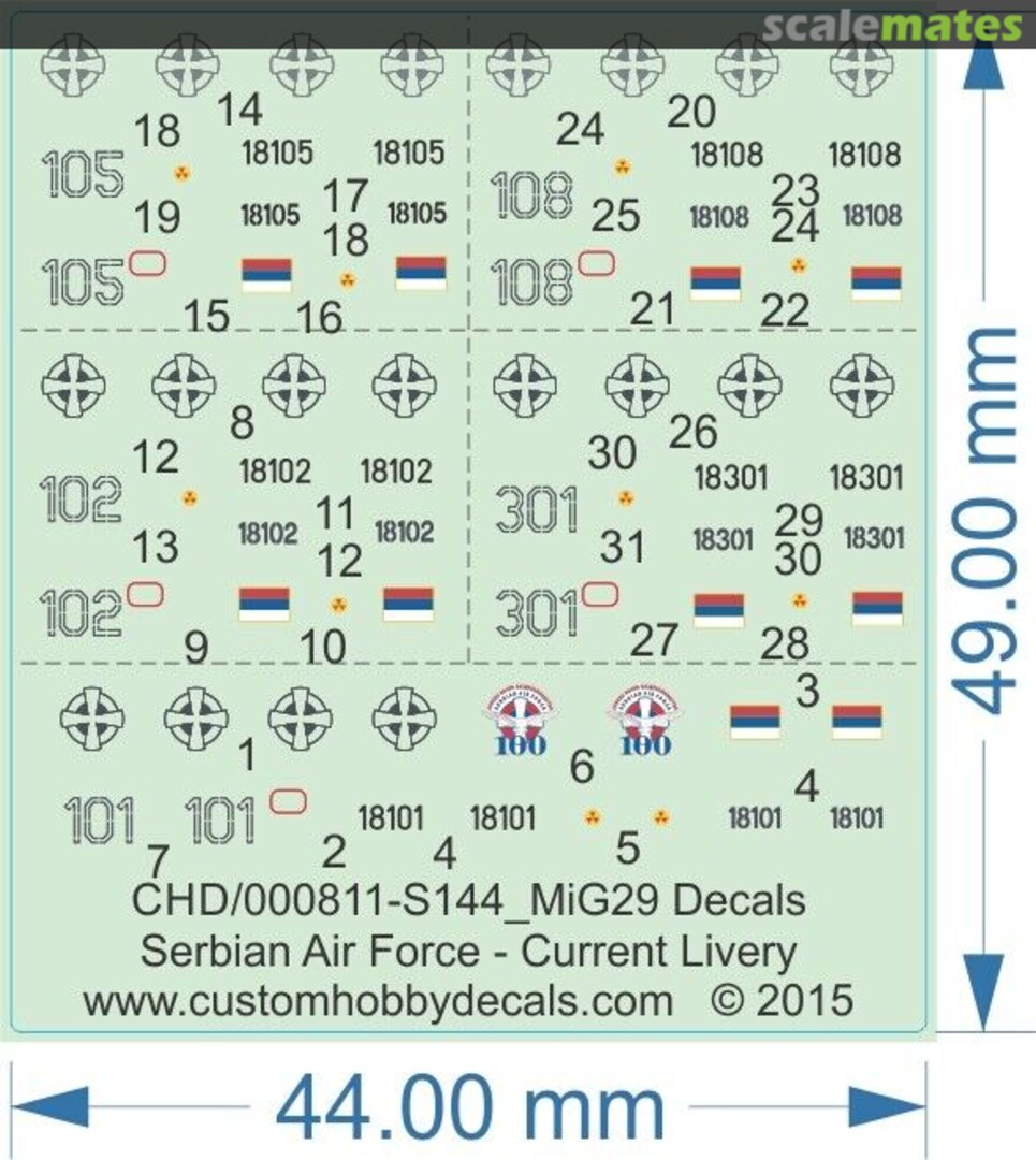 Boxart MiG29 Decals Serbian Air Force - Current Livery 000811-S144 Custom Hobby Decals Boxart MiG29 Decals Serbian Air Force - Current Livery 000811-S144 Custom Hobby Decals