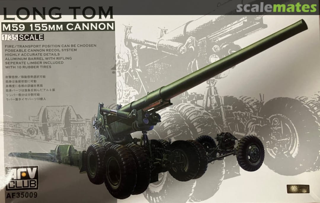Boxart Long Tom M59 155 mm Cannon w/ ALU-Barrel 35009 AFV Club Boxart Long Tom M59 155 mm Cannon w/ ALU-Barrel 35009 AFV Club