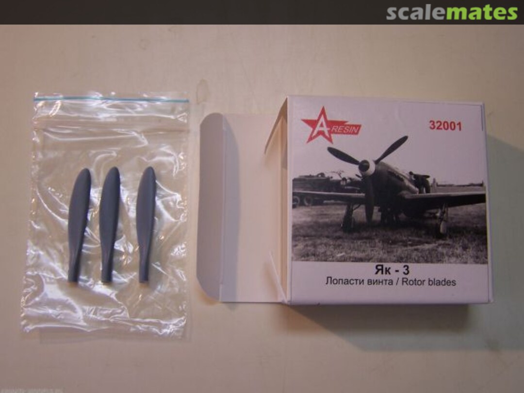 Boxart Yakovlev Yak-3 propeller blades 32001 A-Resin