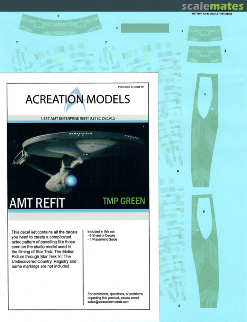 Boxart AMT Enterprise Refit Aztec Decals ACM 161 Acreation Models Boxart AMT Enterprise Refit Aztec Decals ACM 161 Acreation Models