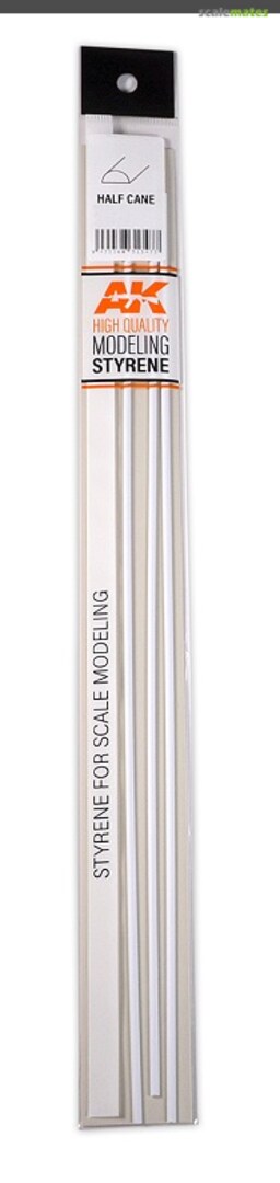 Boxart Styrene Half Cane 3.00 X 350mm (3 units) AK 6553 AK Interactive Boxart Styrene Half Cane 3.00 X 350mm (3 units) AK 6553 AK Interactive