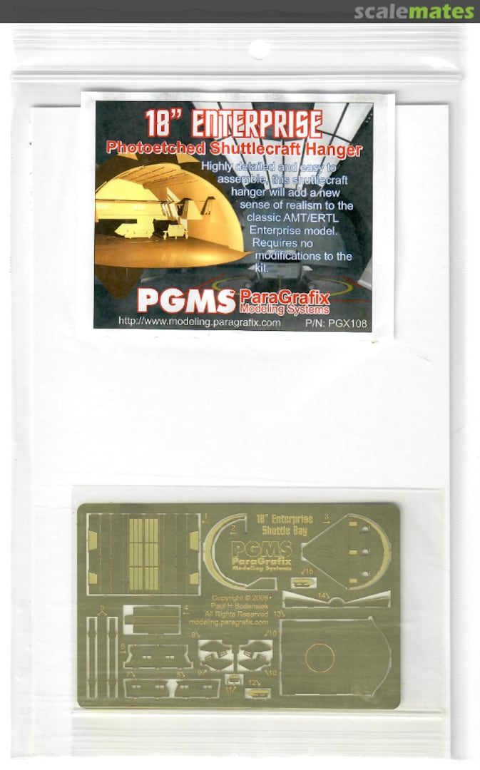 Boxart 18" Enterprise Photoetched Shuttlecraft Hanger PGX108 ParaGrafix Modeling Systems Boxart 18" Enterprise Photoetched Shuttlecraft Hanger PGX108 ParaGrafix Modeling Systems