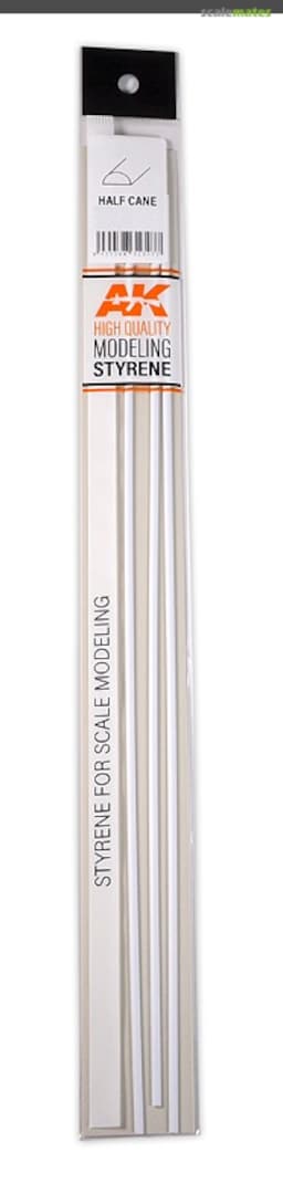 Boxart Styrene Half Cane 4.00 X 350mm (3 units) AK 6554 AK Interactive Boxart Styrene Half Cane 4.00 X 350mm (3 units) AK 6554 AK Interactive
