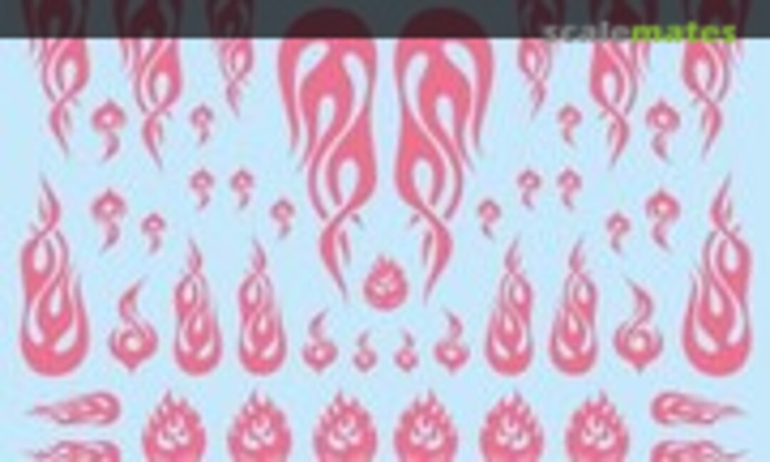 1:12 Tattoo Decal 03 Fire Tattoo Pink (HIQPARTS TTD-03-PIN) TTD-03-PIN