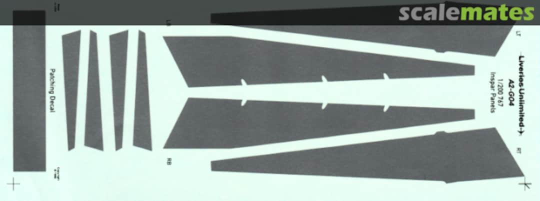 Boxart 1/200 767 Inspar Panels A2-G04 Liveries Unlimited / Fundekals