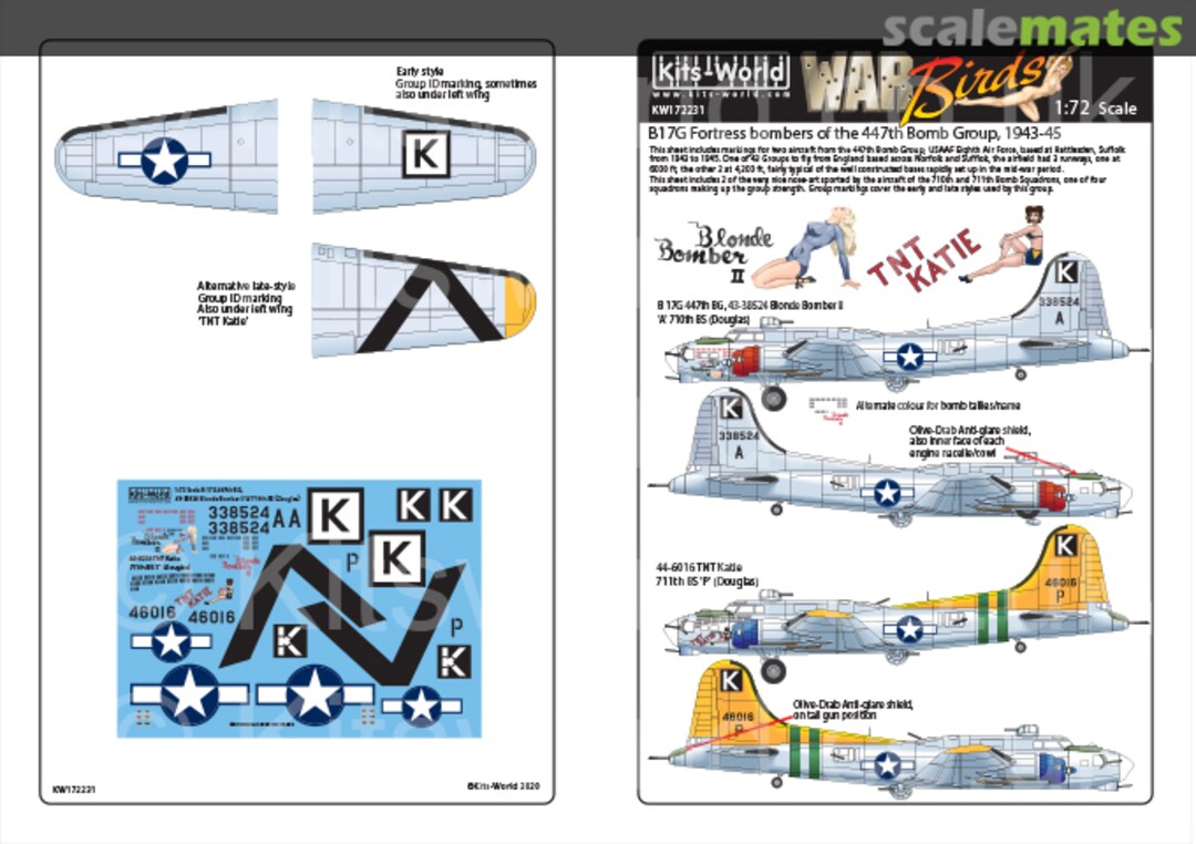 Boxart Boeing B-17G Flying Fortress 447th BG KW172231 Kits-World Boxart Boeing B-17G Flying Fortress 447th BG KW172231 Kits-World