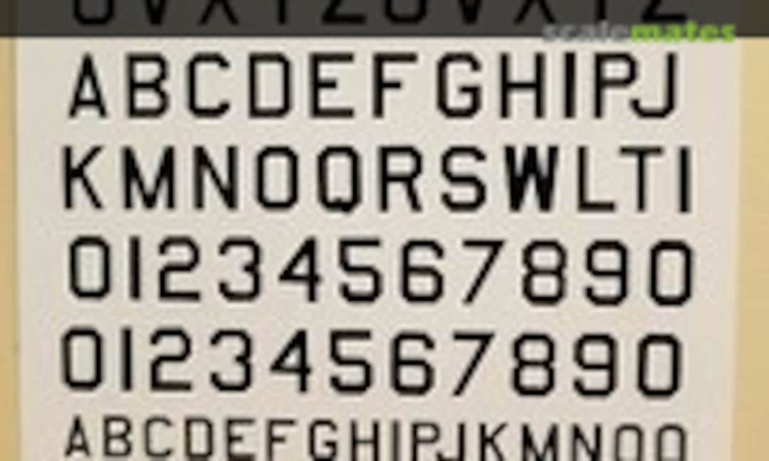 1:72 45° Shaded Alphabet USAF USN (black) (Microscale 72-243)