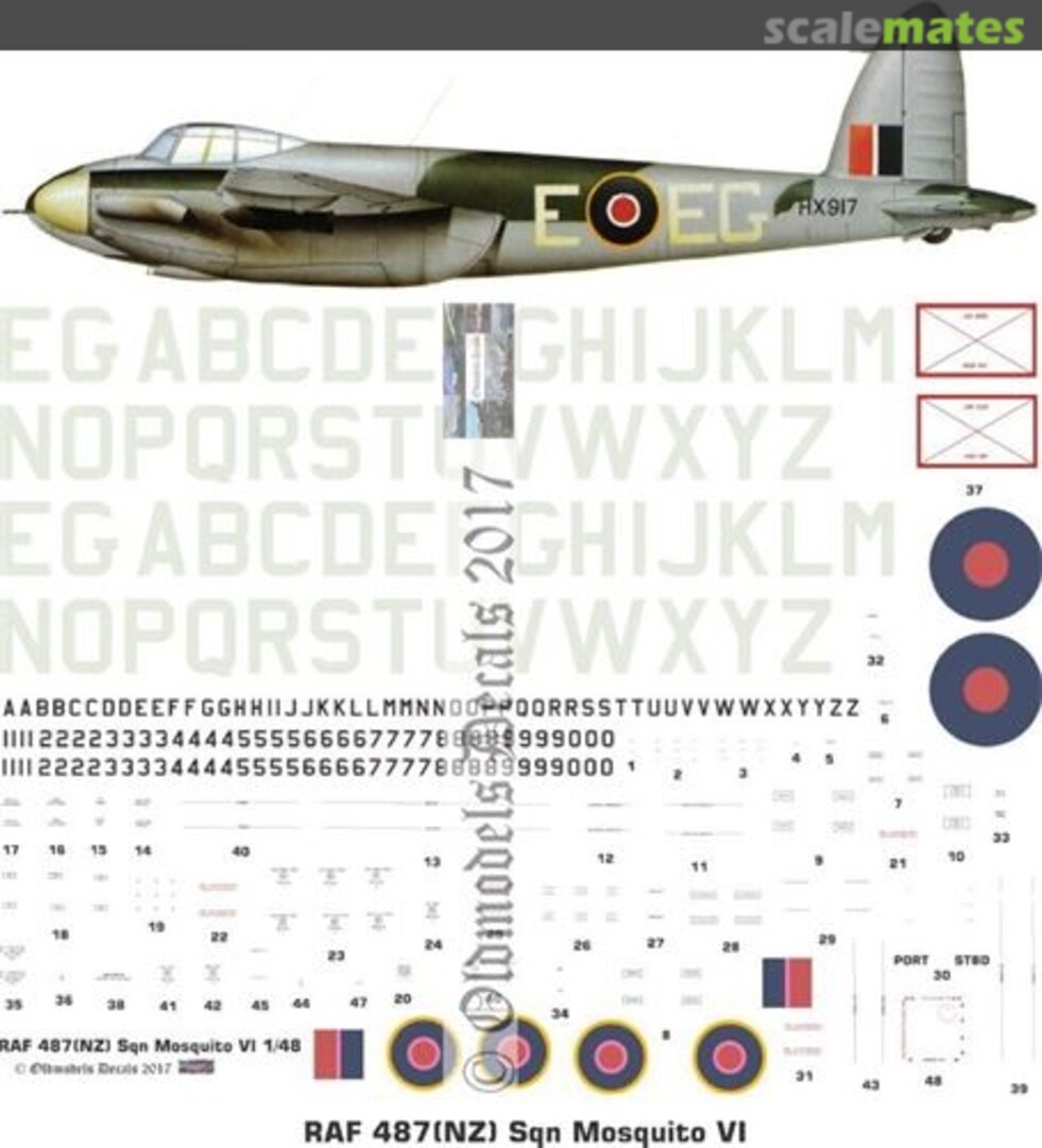 Boxart RAF 487(NZ) Sqn Mosquitos VI OMD0738 Oldmodels Decals Boxart RAF 487(NZ) Sqn Mosquitos VI OMD0738 Oldmodels Decals