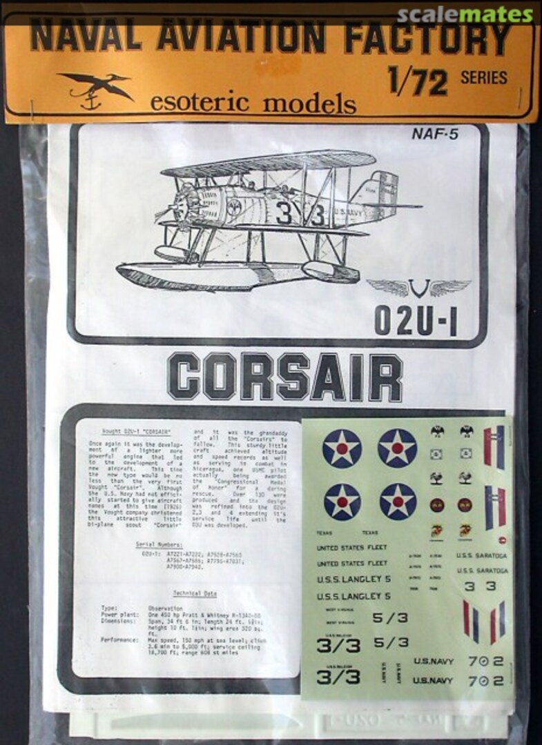 Boxart O2U-1 Corsair NAF-5 Esoteric Models