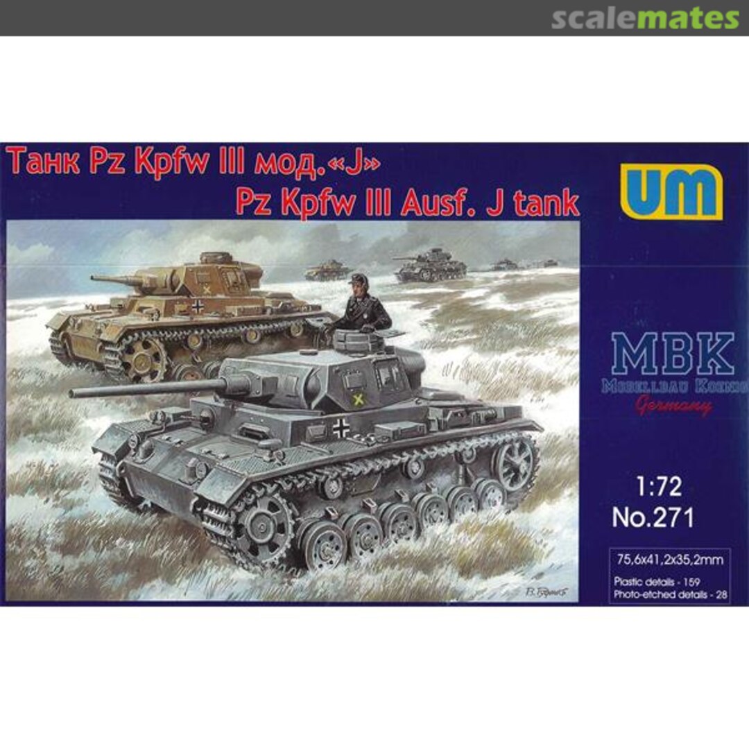 Boxart Sd.Kfz. 141 Pz.Kpfw. III Ausf. J 271 UM Boxart Sd.Kfz. 141 Pz.Kpfw. III Ausf. J 271 UM