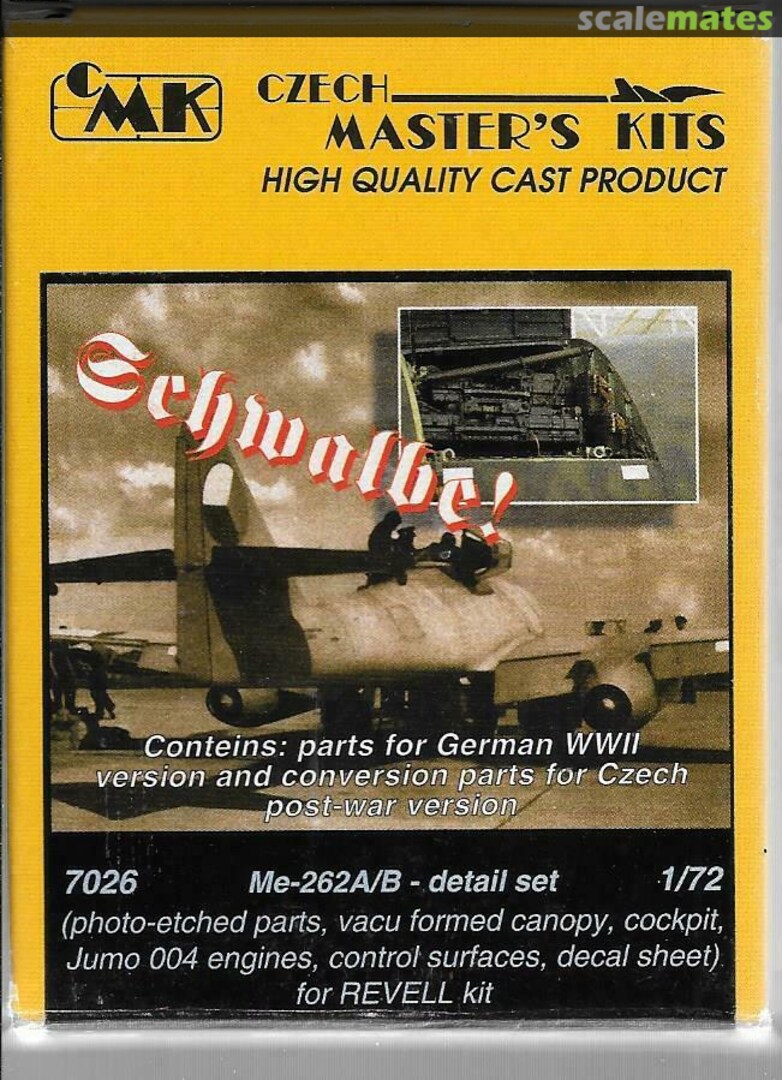 Boxart Me 262A/B - detail set 7026 CMK Boxart Me 262A/B - detail set 7026 CMK