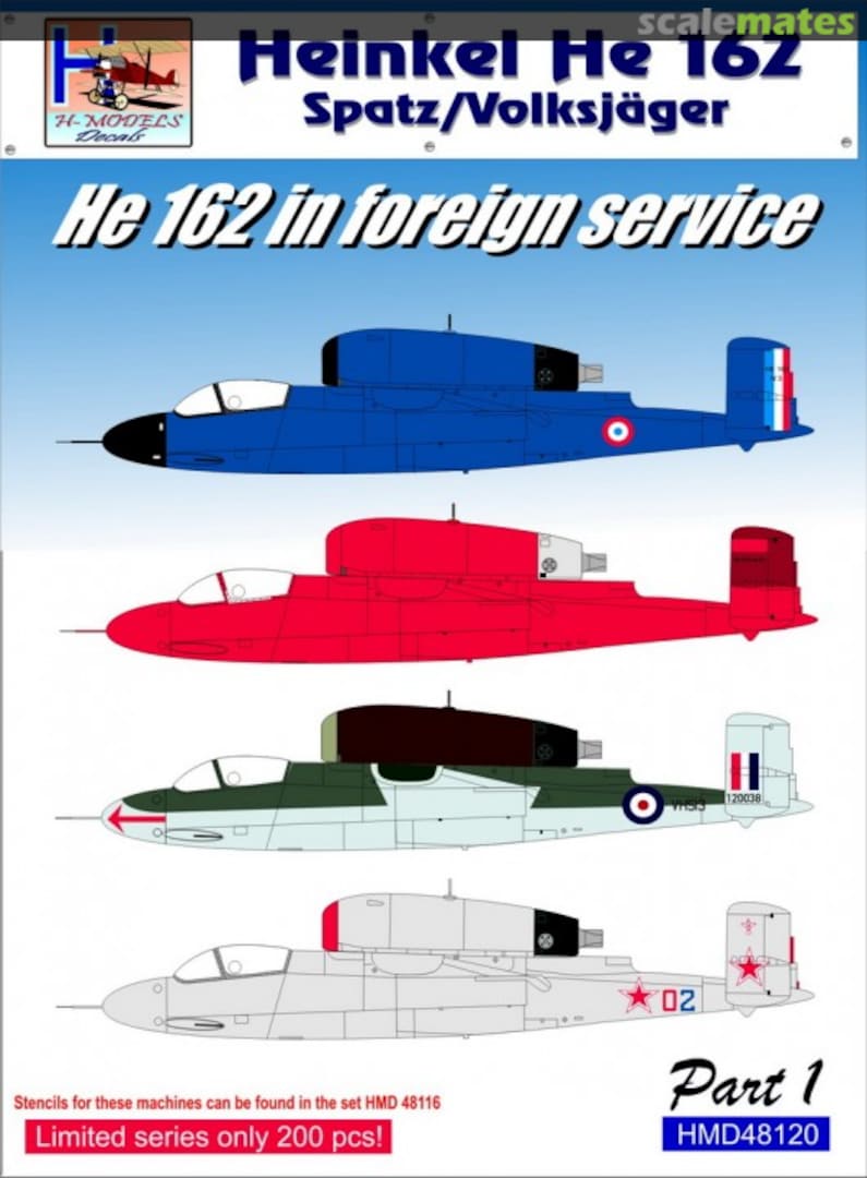 Boxart He 162 in foreign service HMD48120 H-Models Decals Boxart He 162 in foreign service HMD48120 H-Models Decals