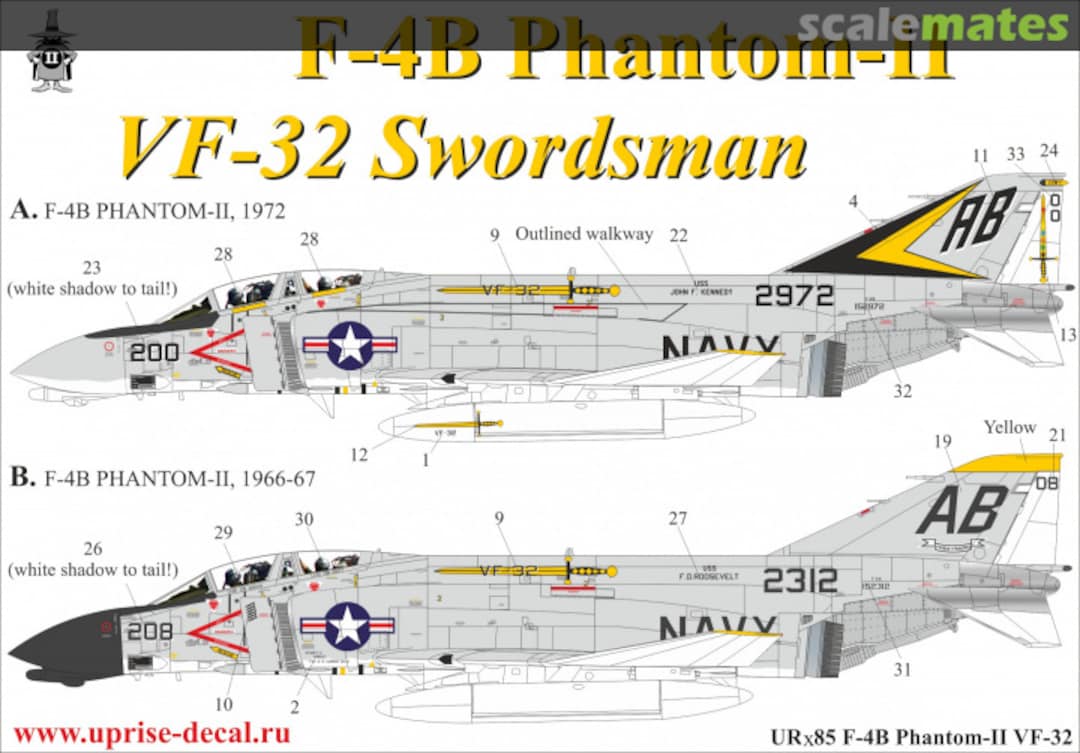 Boxart F-4B Phantom-II VF-32 UR1445 UpRise Decal Boxart F-4B Phantom-II VF-32 UR1445 UpRise Decal