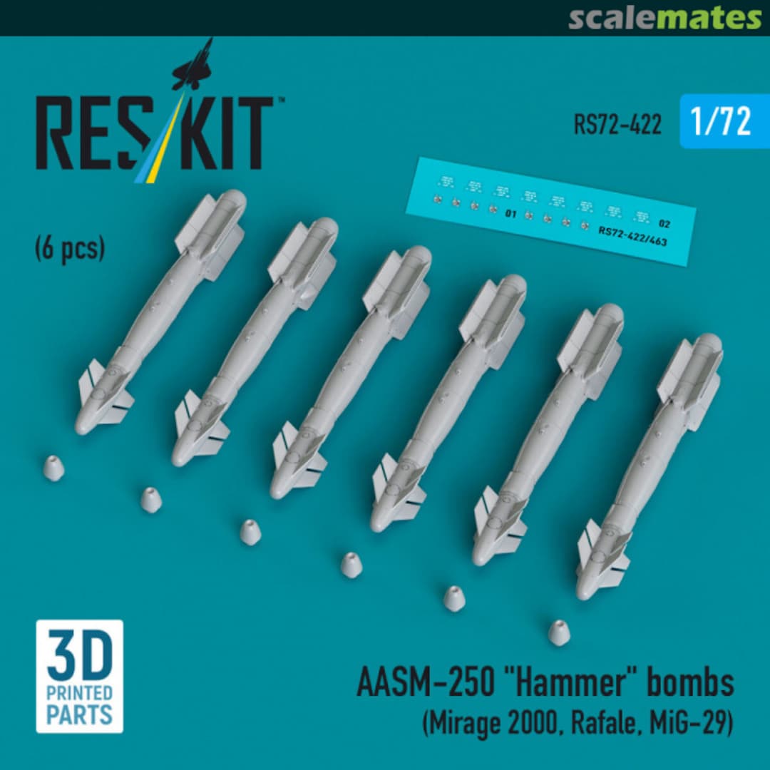Boxart AASM-250 Hammer bombs (6 pcs) RS72-0422 ResKit Boxart AASM-250 Hammer bombs (6 pcs) RS72-0422 ResKit