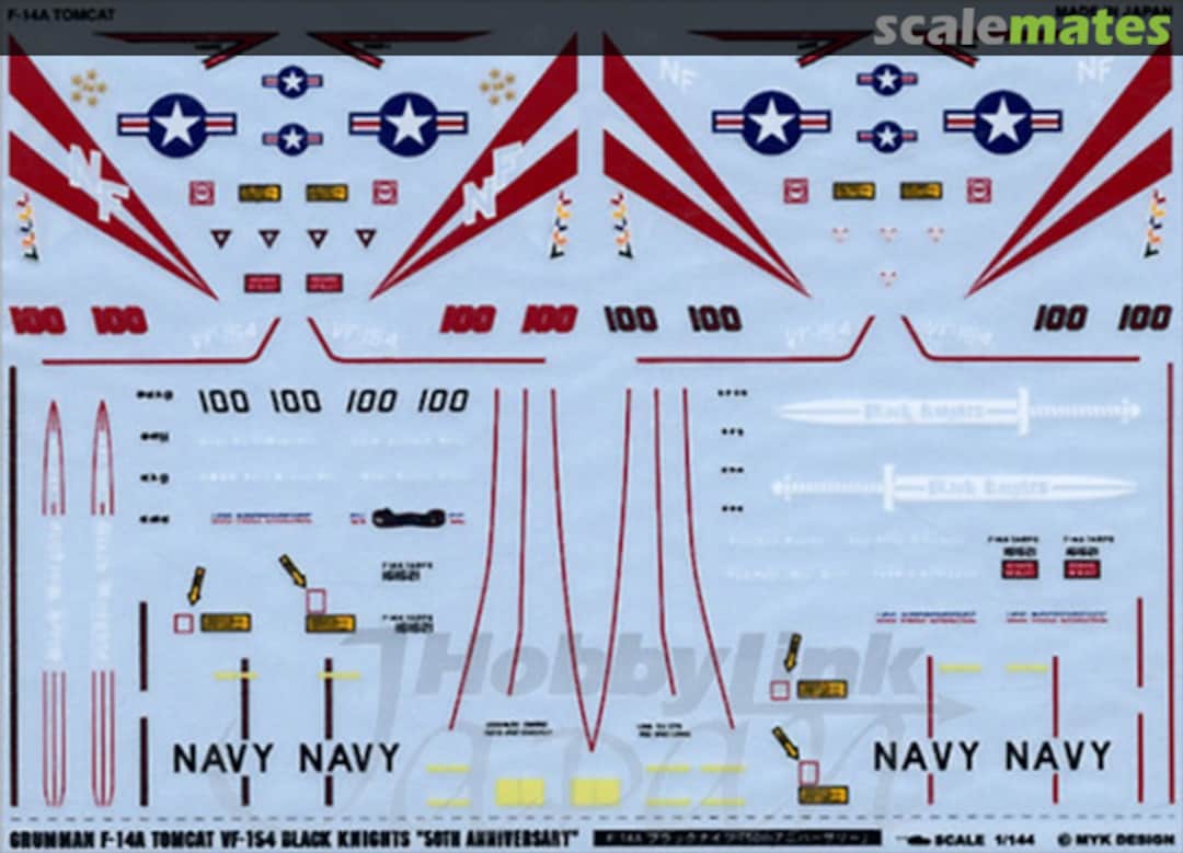 Boxart Grumman F-14A Tomcat VF-154 Black Knights "50th Anniversary" 06263 MYK Design Boxart Grumman F-14A Tomcat VF-154 Black Knights "50th Anniversary" 06263 MYK Design
