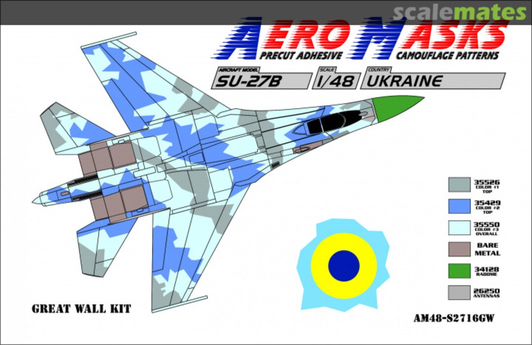 Boxart Su-27b ukraine AM48-S2716GW AeroMasks