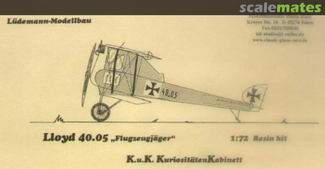 Boxart Lloyd 40.05 "Flugzeugjäger" LR64 Lüdemann-Modellbau Boxart Lloyd 40.05 "Flugzeugjäger" LR64 Lüdemann-Modellbau