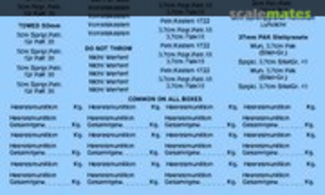 1:35 German WWII Ammo Box Stencils (black) (Archer AR77001B) AR77001B