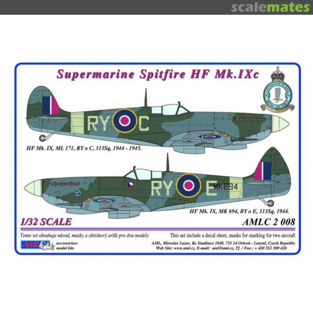 Boxart Supermarine Spitfire HF Mk.IXc w/ paint masks AMLC2008 AML Boxart Supermarine Spitfire HF Mk.IXc w/ paint masks AMLC2008 AML