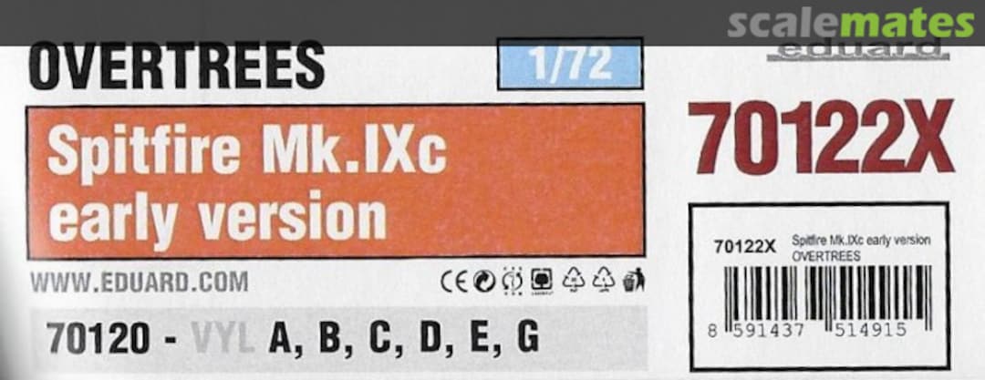 Boxart Spitfire Mk.IXc early version 70122X Eduard Boxart Spitfire Mk.IXc early version 70122X Eduard