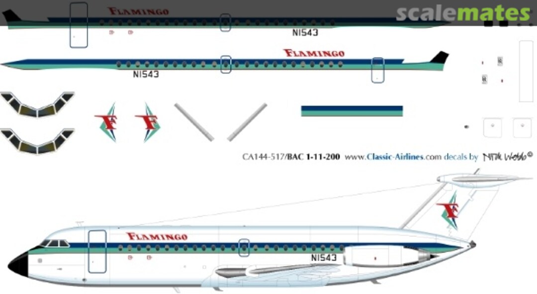 Boxart Flamingo Airlines BAC111 CA144-517 Classic Airlines Boxart Flamingo Airlines BAC111 CA144-517 Classic Airlines