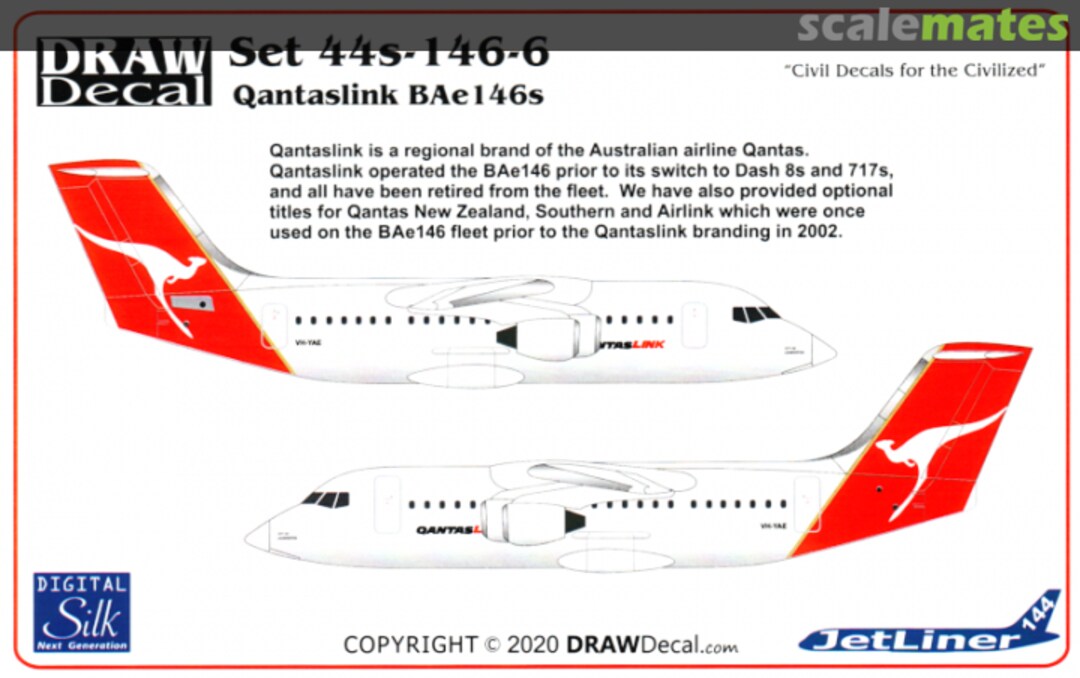 Boxart Qantaslink BAe146s 44s-146-6 Draw Decal Boxart Qantaslink BAe146s 44s-146-6 Draw Decal
