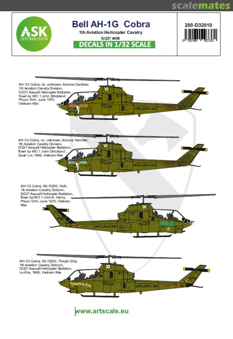 Boxart Bell AH-1G Cobra 200-D32010 ASK Boxart Bell AH-1G Cobra 200-D32010 ASK