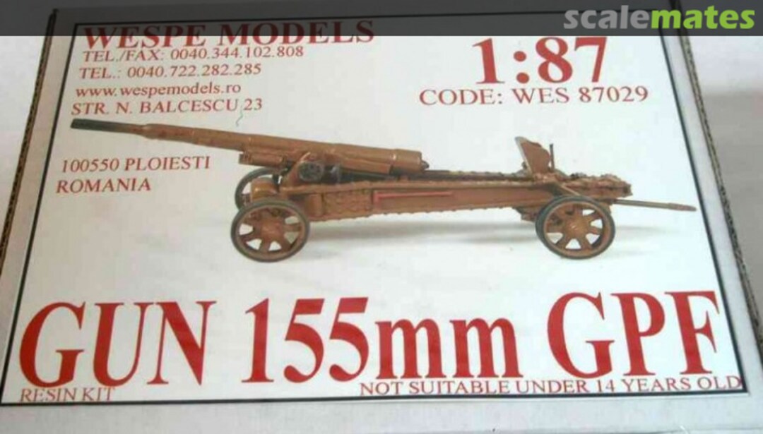 Boxart Gun 155mm GPF WES 87029 Wespe Models Boxart Gun 155mm GPF WES 87029 Wespe Models