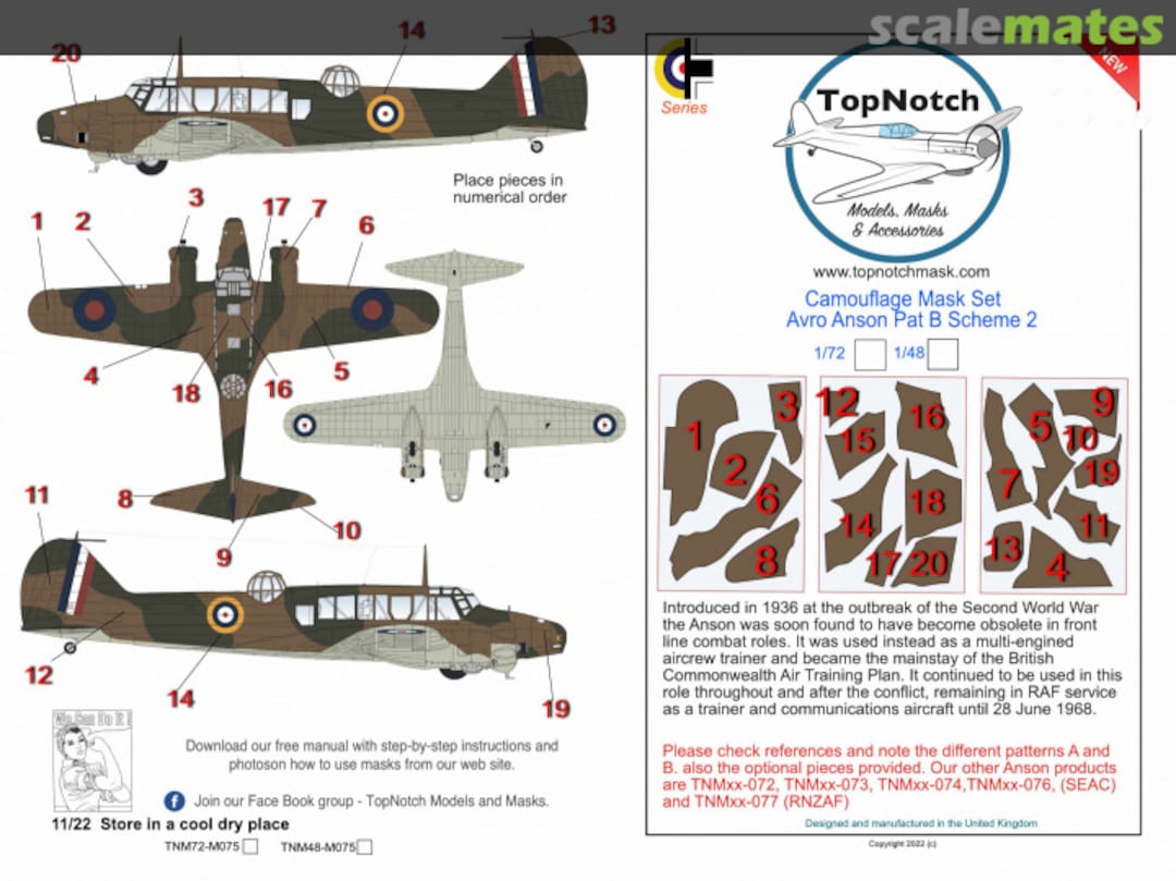 Boxart Avro Anson Pattern B Scheme 2 TNM72-M075 TopNotch Boxart Avro Anson Pattern B Scheme 2 TNM72-M075 TopNotch