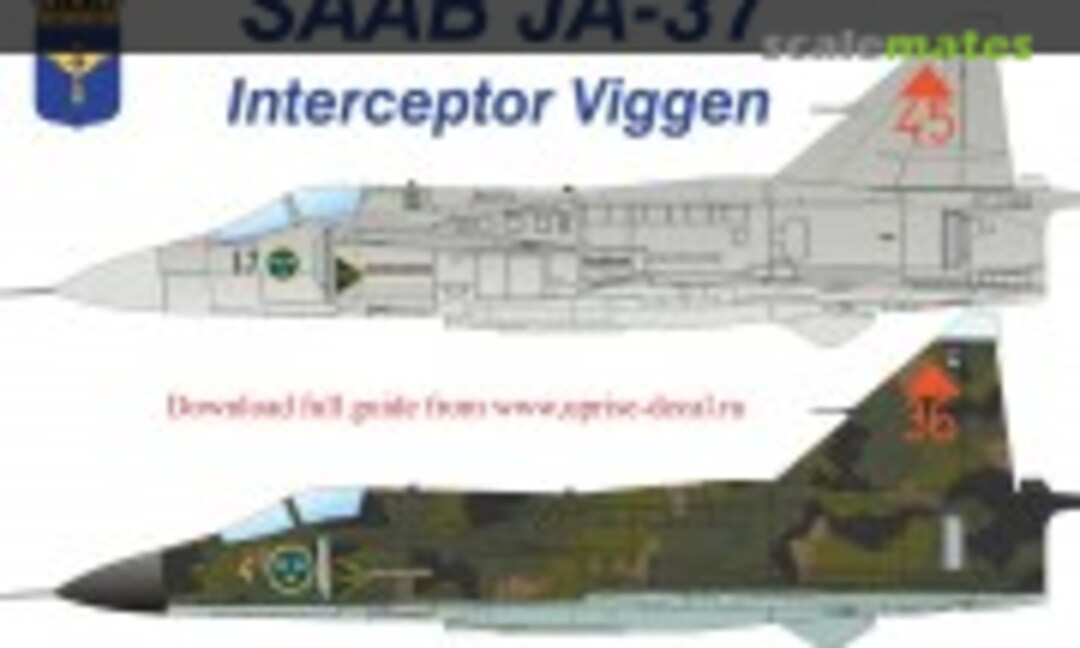 1:72 SAAB JA37 Interceptor Viggen with stencils (UpRise Decal UR72268) UR72268