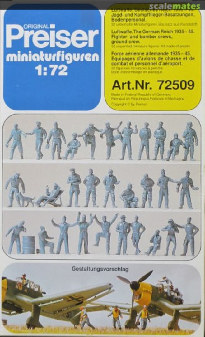 Boxart Jagd- und Kampffliegerbesatzungen, Bodenpersonal 72509 Preiser Boxart Jagd- und Kampffliegerbesatzungen, Bodenpersonal 72509 Preiser