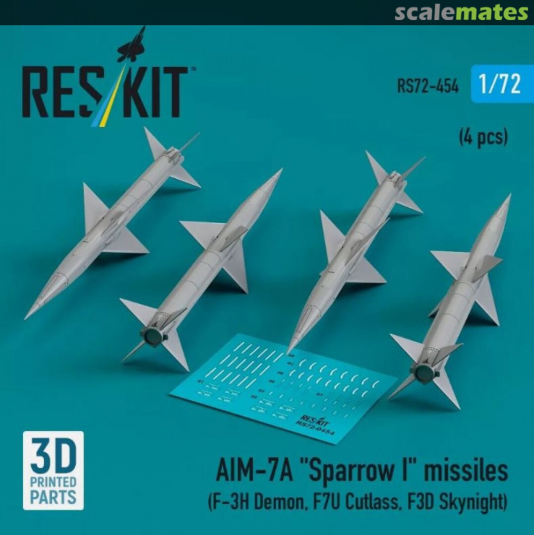 Boxart AIM-7A Sparrow I missiles (4 pcs) RS72-0454 ResKit Boxart AIM-7A Sparrow I missiles (4 pcs) RS72-0454 ResKit