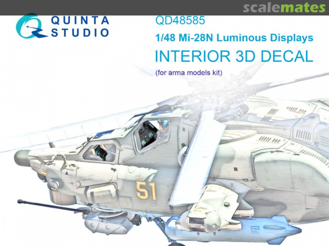 Boxart Mi-28N Luminous Displays interior 3D decals QD48585 Quinta Studio