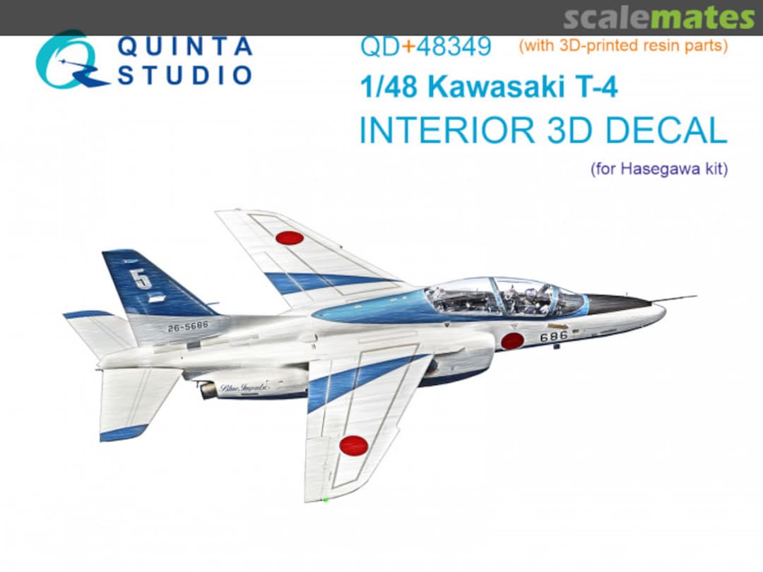 Boxart Kawasaki T-4 interior 3D decals (with 3D-printed resin parts) QD+48349 Quinta Studio