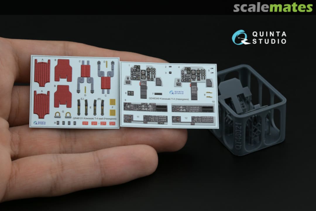 Contents Kawasaki T-4 interior 3D decals (with 3D-printed resin parts) QD+48349 Quinta Studio