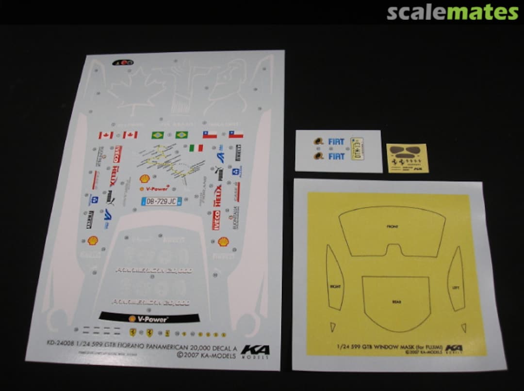Boxart Ferrari 599 GTB Fiorano Pan-American Decal Set A KD-24008 KA Models