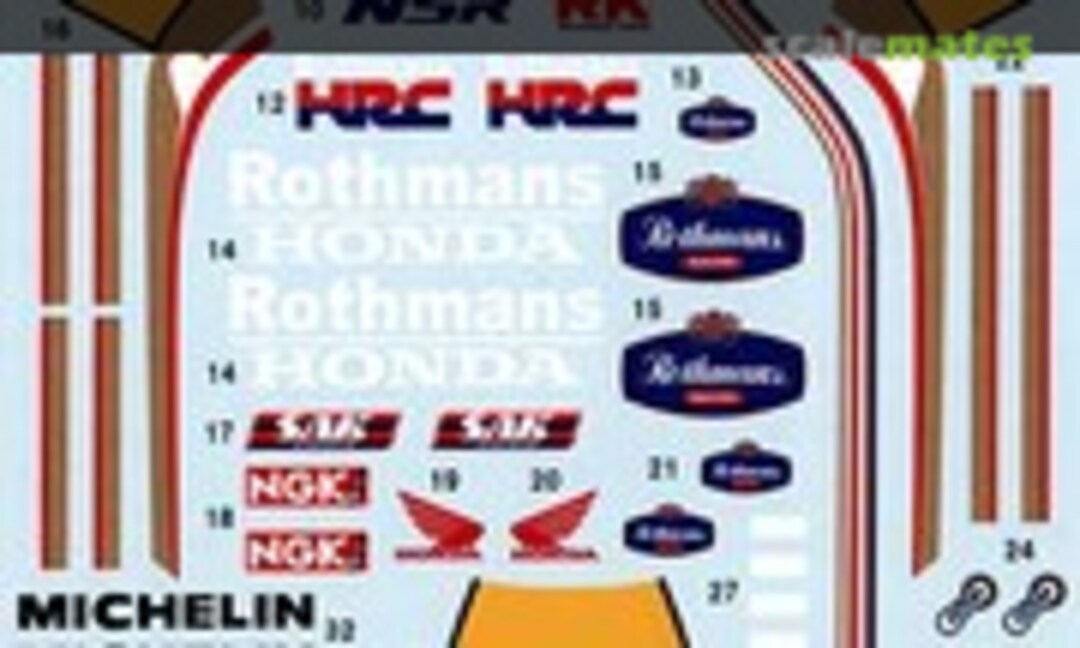 1:12 Honda NSR250R SP 1988 Full Sponsors Decals for Aoshima kit (Tabu Design TABU12048) TABU12048