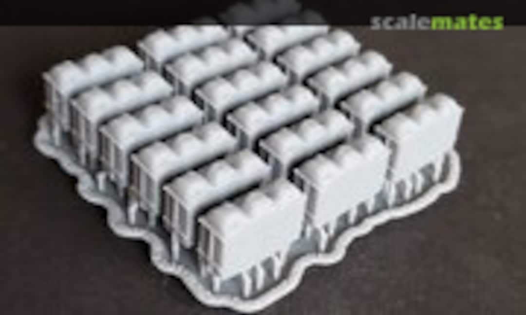 1:96 Life Rafts in Racks, US Navy early Cold War (set of 18) (Model Monkey 96-life rafts in rac) 96-life rafts in rac