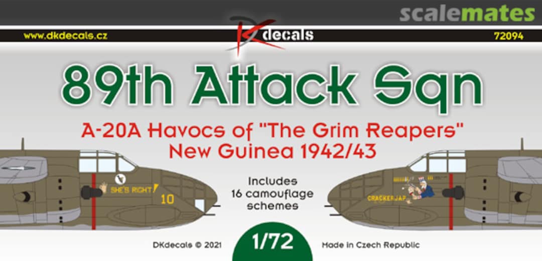 Boxart 89th Attack Sqn 72094 DK Decals Boxart 89th Attack Sqn 72094 DK Decals