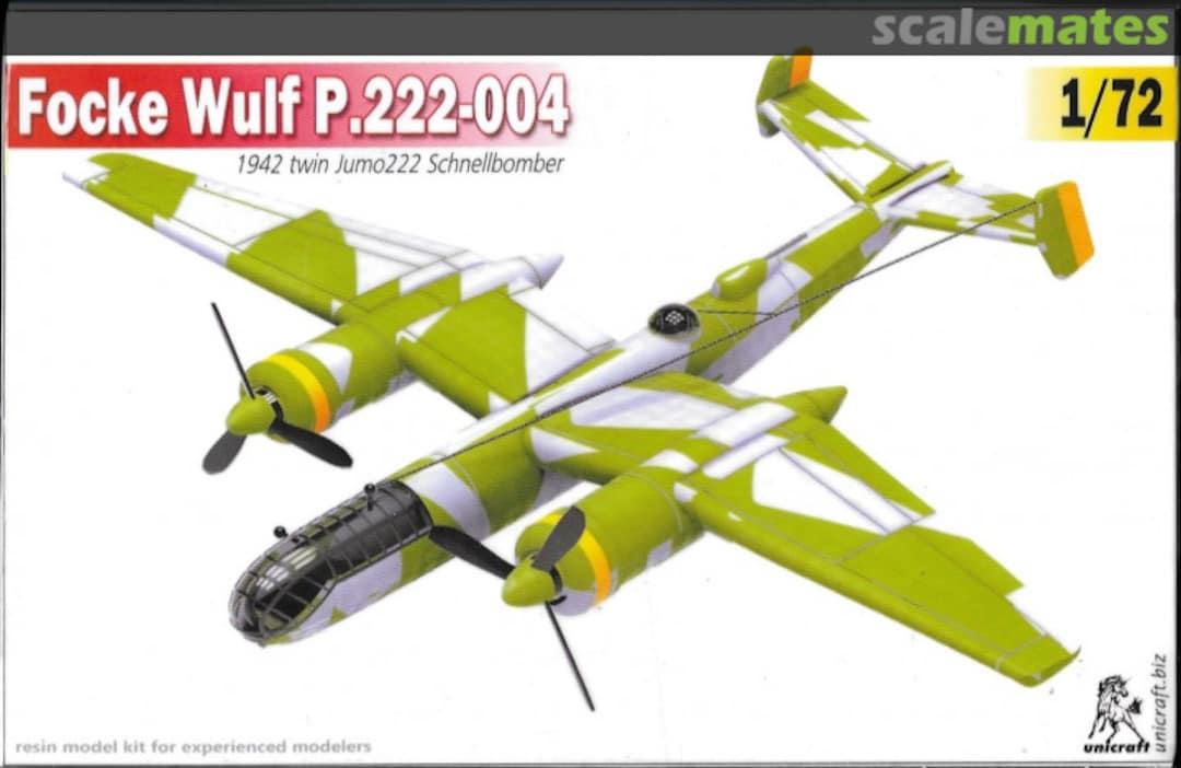 Boxart Focke-Wulf P.222-004 UNI72164 Unicraft Models Boxart Focke-Wulf P.222-004 UNI72164 Unicraft Models