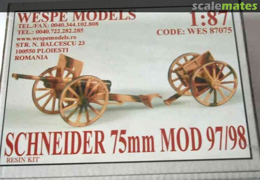 Boxart Schneider 75mm Mod 97/98 WES 87075 Wespe Models Boxart Schneider 75mm Mod 97/98 WES 87075 Wespe Models