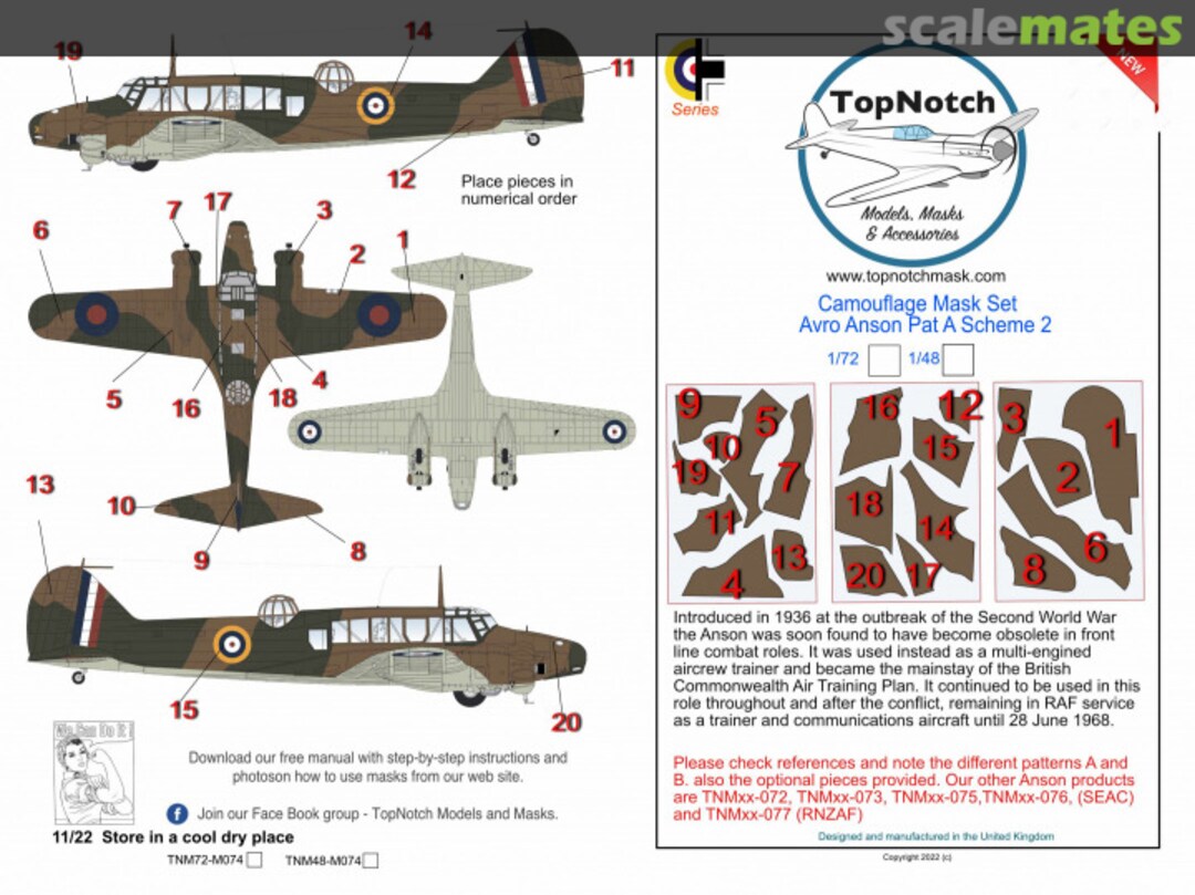 Boxart Avro Anson Pattern A Scheme 2 TNM72-M074 TopNotch Boxart Avro Anson Pattern A Scheme 2 TNM72-M074 TopNotch