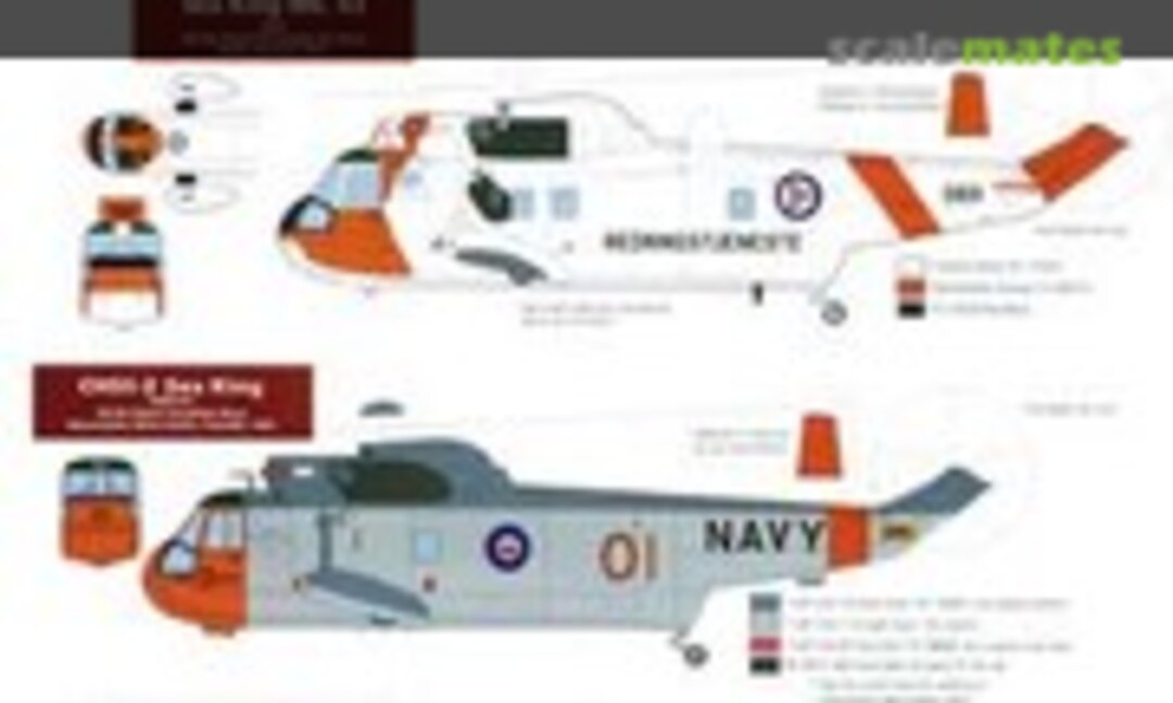 1:72 Sea King #1: HU.5 RN; Mk.43 RNoAF; CHSS-2 RCN; SH-3A USN (Cutting Edge Modelworks CED72008) CED72008