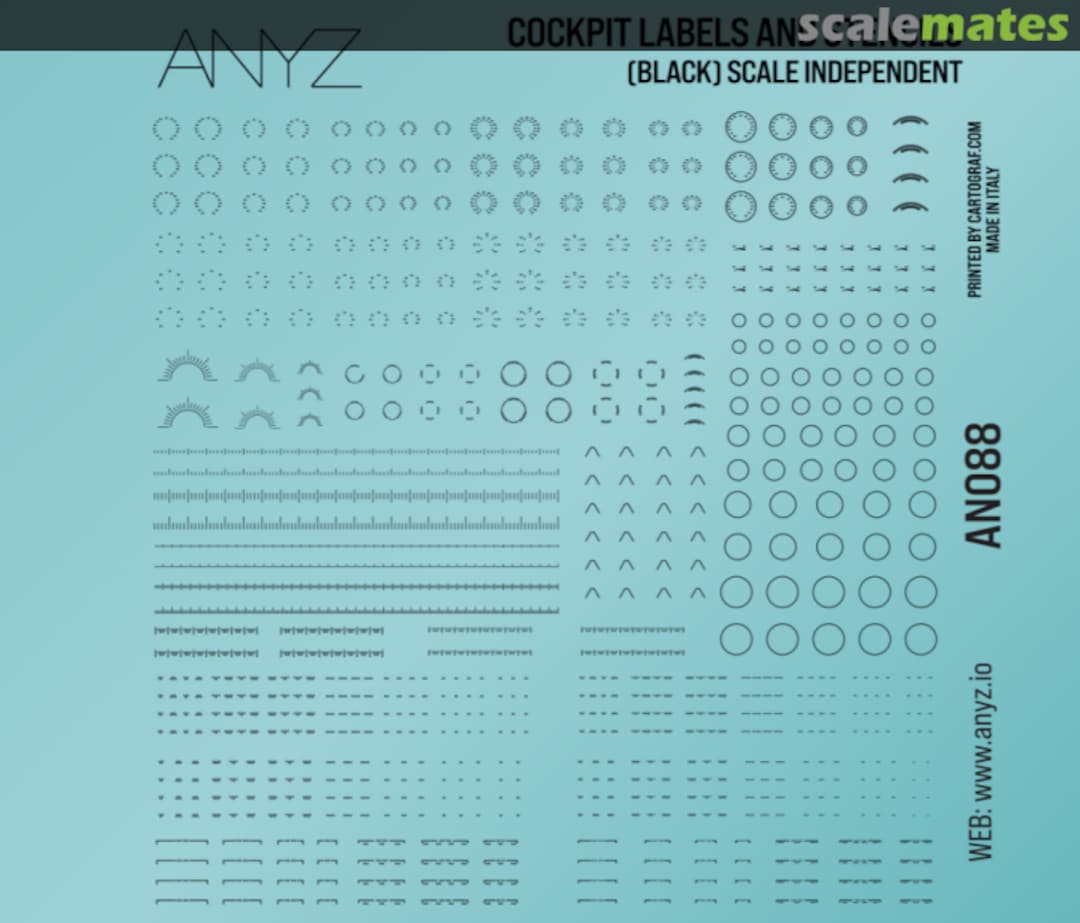 Boxart Cockpit Labels and Stencils (Black) AN088 ANYZ