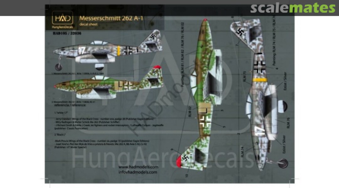 Boxart Messerschmitt Me 262 A-1 72105 HungAeroDecals Boxart Messerschmitt Me 262 A-1 72105 HungAeroDecals