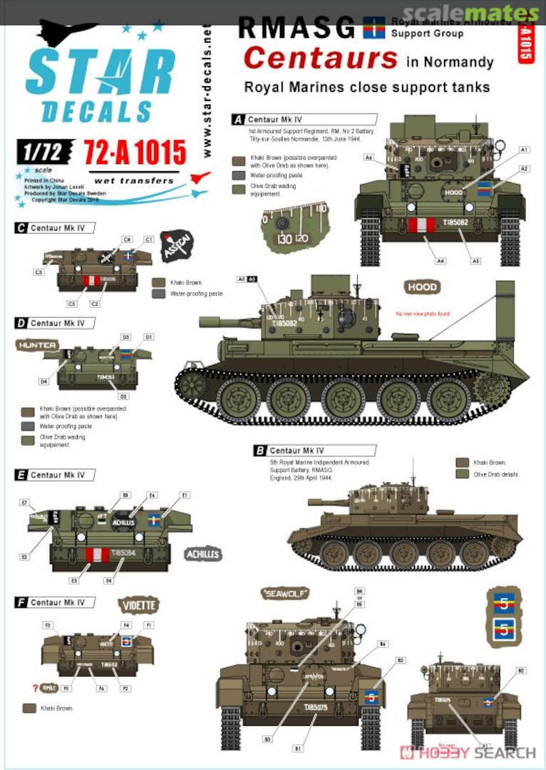 Boxart RMASG Centaurs in Normandy. 72-A1015 Star Decals Boxart RMASG Centaurs in Normandy. 72-A1015 Star Decals