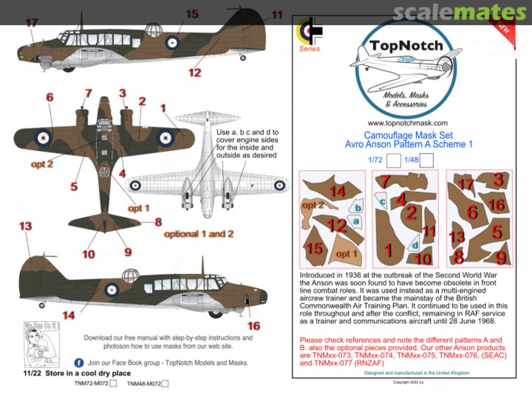 Boxart Avro Anson Pattern A Scheme 1 TNM72-M072 TopNotch Boxart Avro Anson Pattern A Scheme 1 TNM72-M072 TopNotch