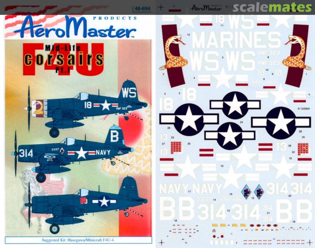 Boxart Mid-Life F4U Corsairs Pt. I 48-694 AeroMaster Boxart Mid-Life F4U Corsairs Pt. I 48-694 AeroMaster