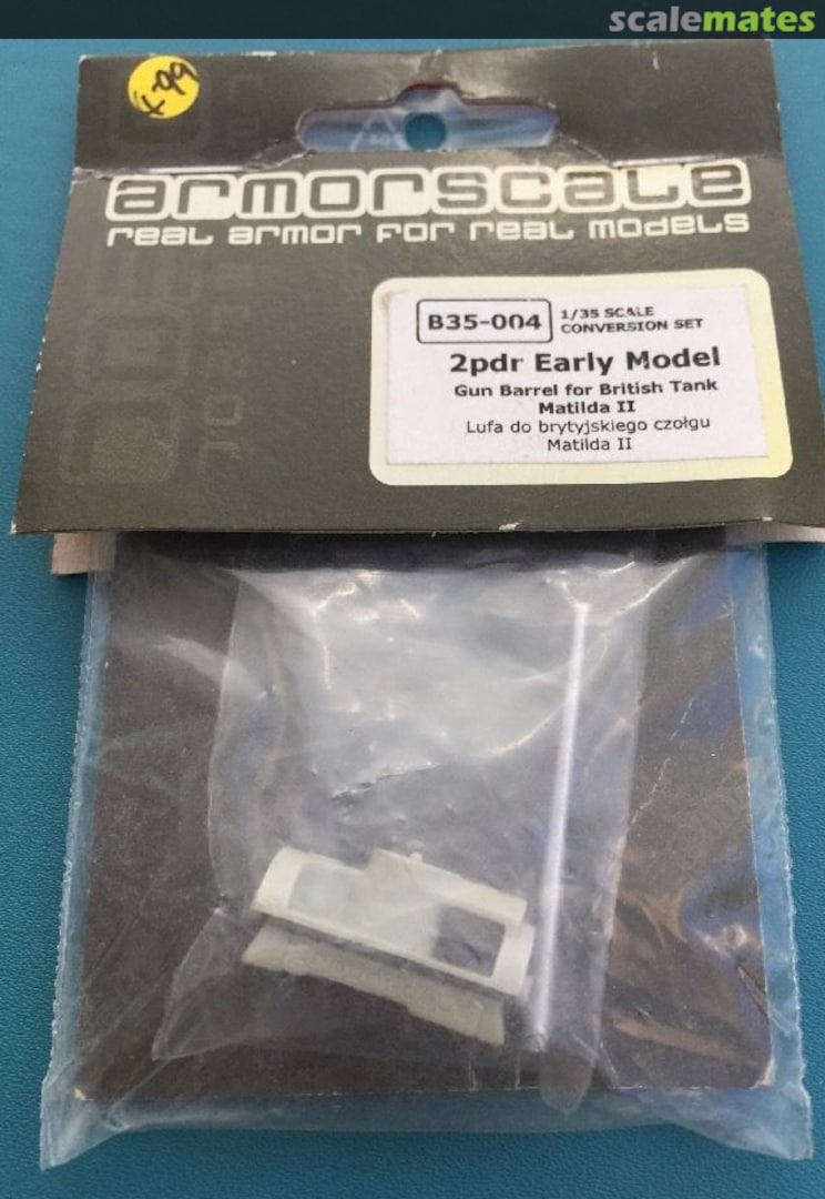 Boxart 2pdr Early Model Gun Barrel for British Tank Matilda II B35-004 Armorscale Boxart 2pdr Early Model Gun Barrel for British Tank Matilda II B35-004 Armorscale